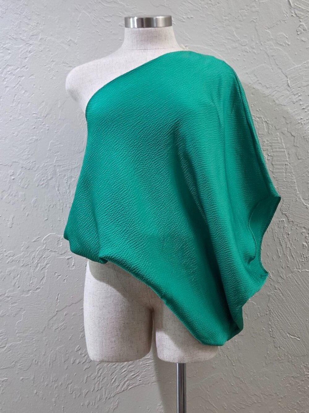 Green One Shoulder Draped Top